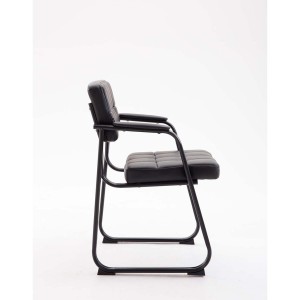 Silla de Confidente OSLO PIEL en Negro