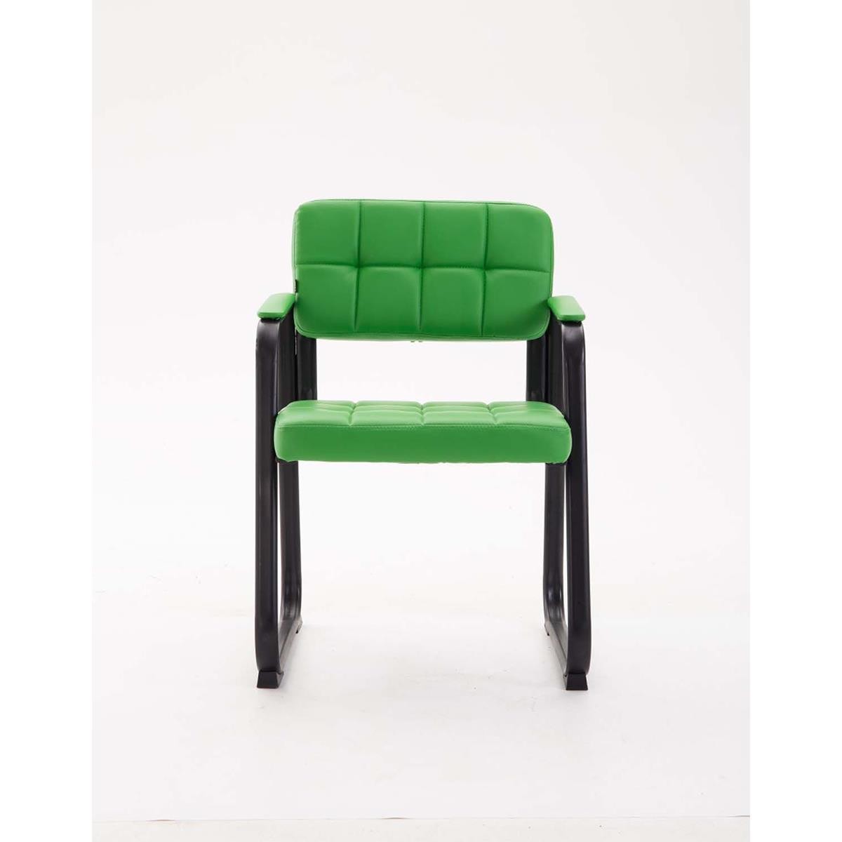 Silla de Confidente OSLO PIEL, Reposabrazos, Estructura Metálica, en Negro