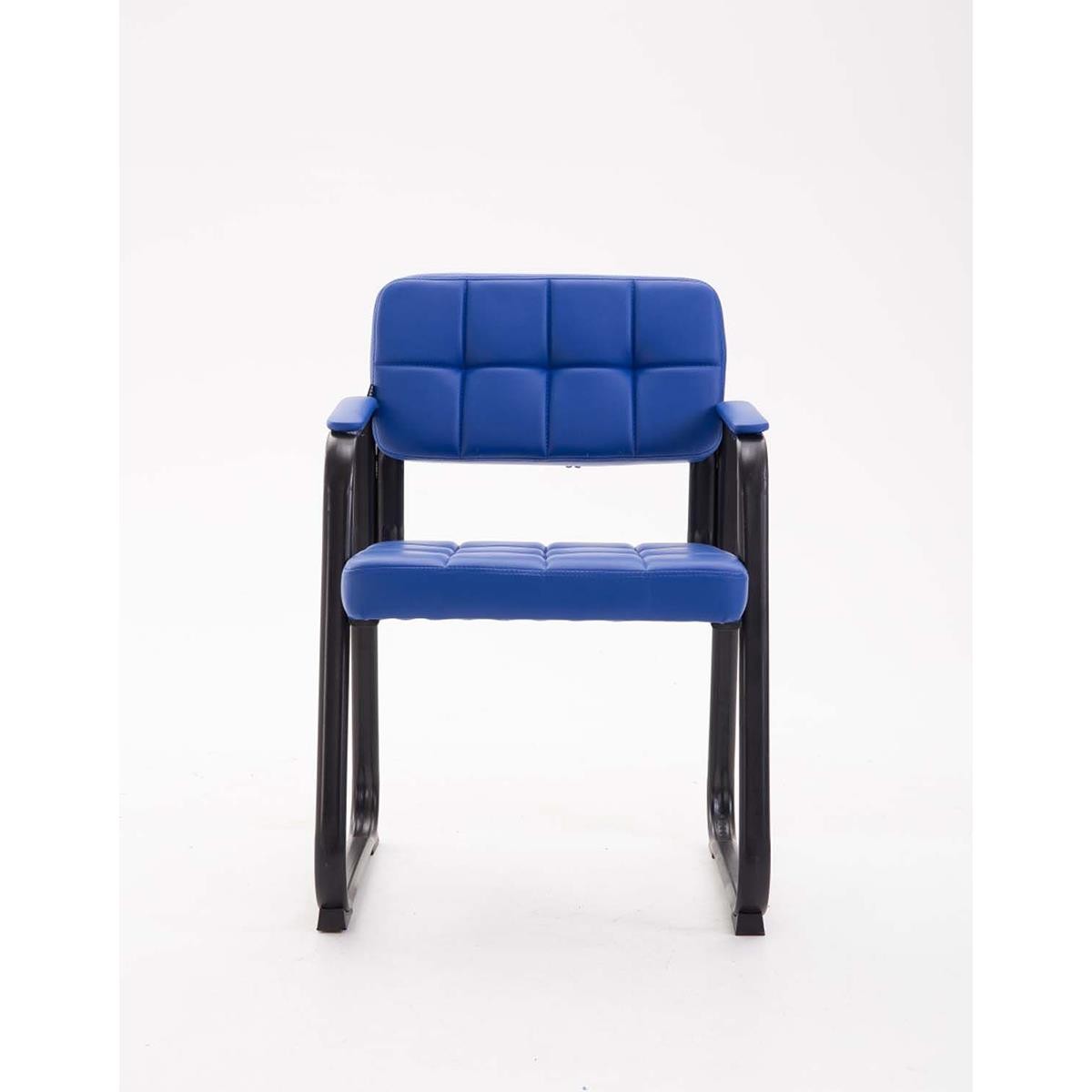 Silla de Confidente OSLO PIEL, Reposabrazos, Estructura Metálica, en Negro