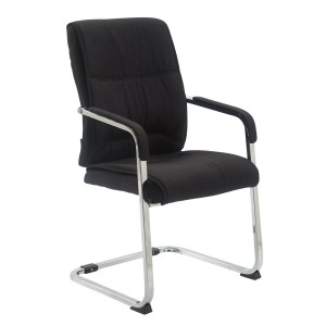 Silla de confidente MAEL, Gran Acolchado, Tela Negra