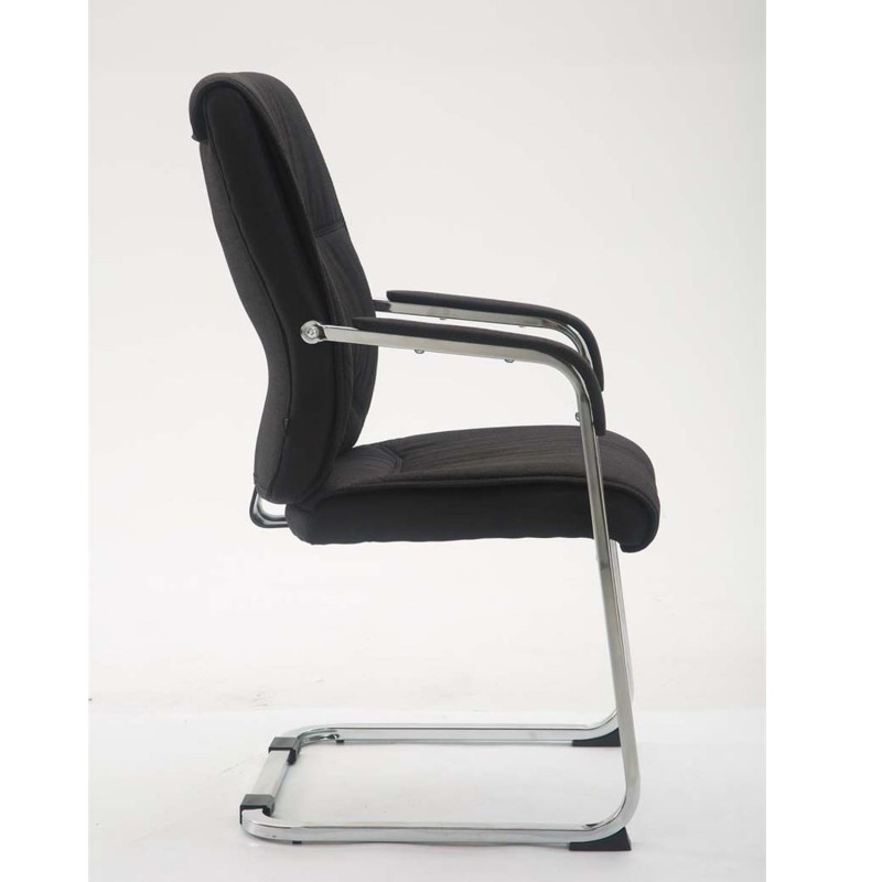Silla de confidente MAEL, Gran Acolchado, Tela Negra