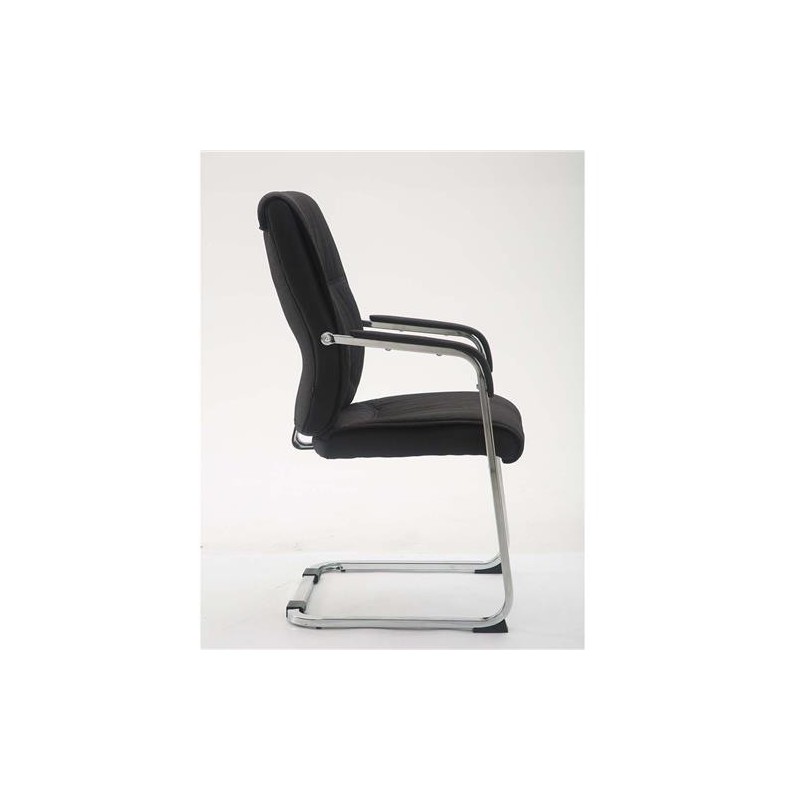 Silla de confidente MAEL, Gran Acolchado, Tela Negra