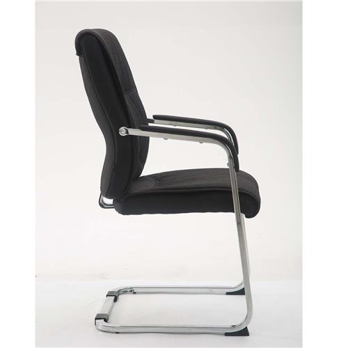 Silla de Confidente MAEL, Estructura Metálica, Gran Acolchado en Tela color Negro
