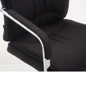 Silla de confidente MAEL, Gran Acolchado, Tela Negra