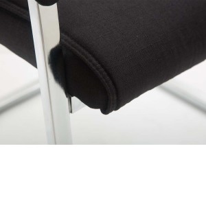 Silla de confidente MAEL, Gran Acolchado, Tela Negra