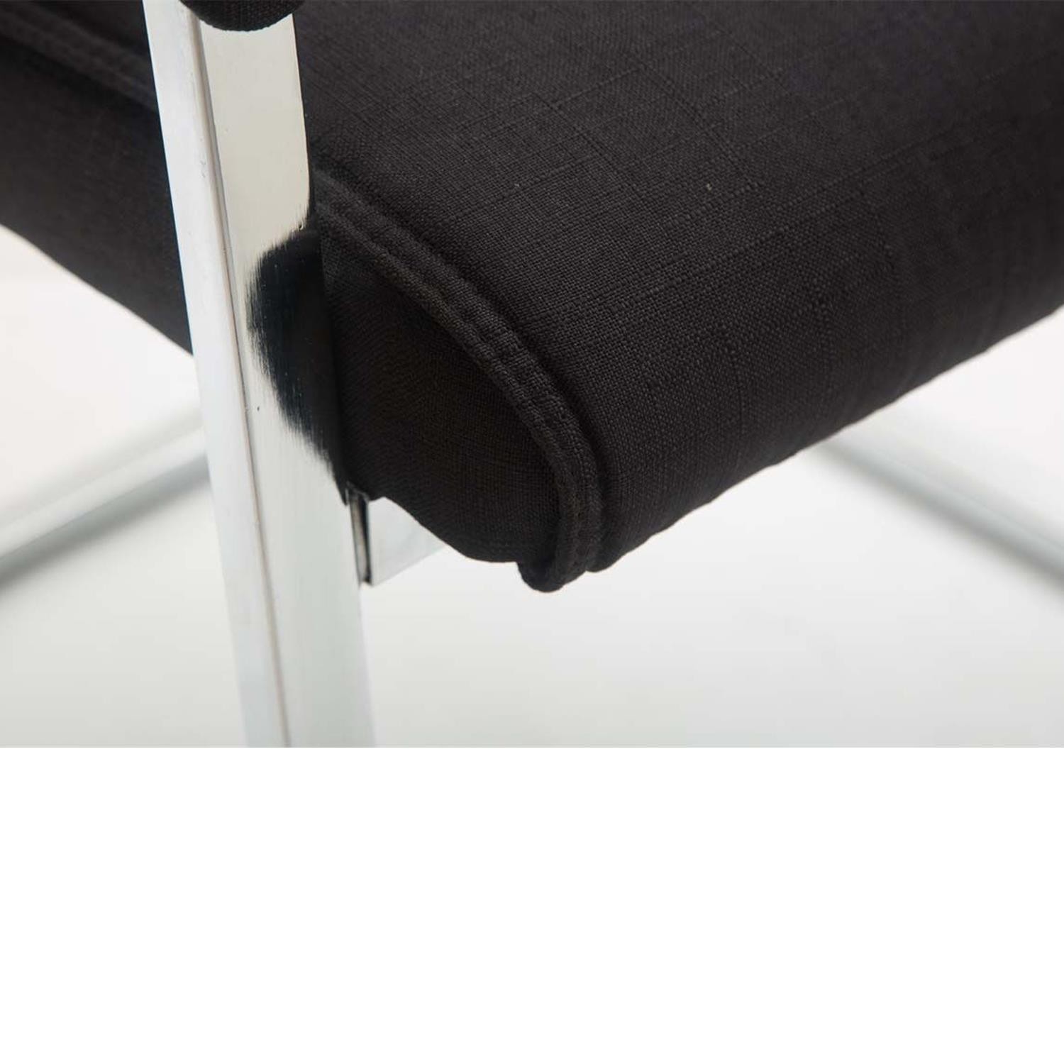 Silla de Confidente MAEL, Estructura Metálica, Gran Acolchado en Tela color Negro