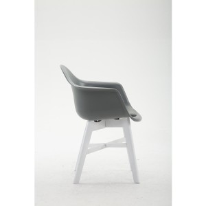 Silla de Confidente ROMAN, Patas Blancas, Piel Negra