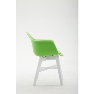 Silla de Confidente ROMAN, Patas Blancas, Piel Negra