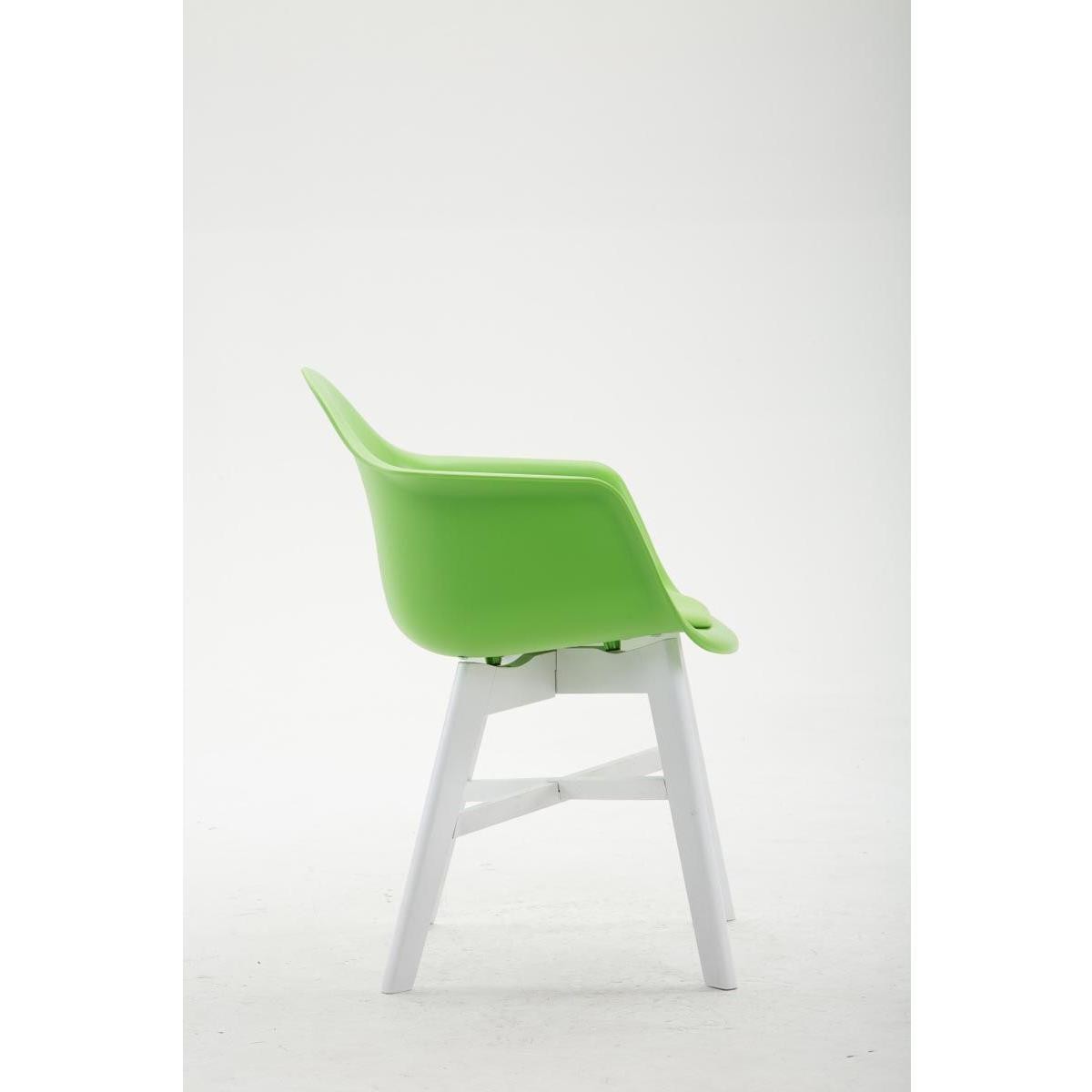 Silla de Confidente ROMAN, Patas Blancas, Estructura en Plástico y Piel Negra