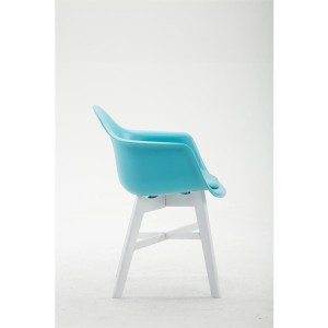 Silla de Confidente ROMAN, Patas Blancas, Piel Negra