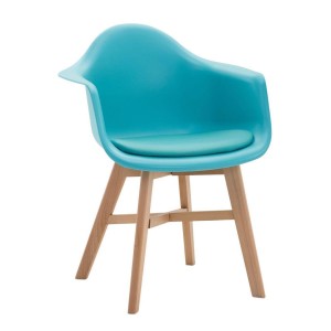 Silla de Confidente ROMAN, Patas Claras, Piel Negra