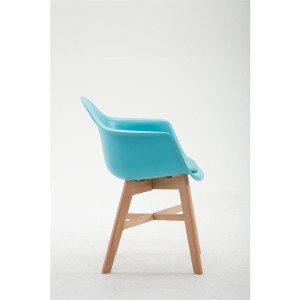 Silla de Confidente ROMAN, Patas Claras, Piel Negra