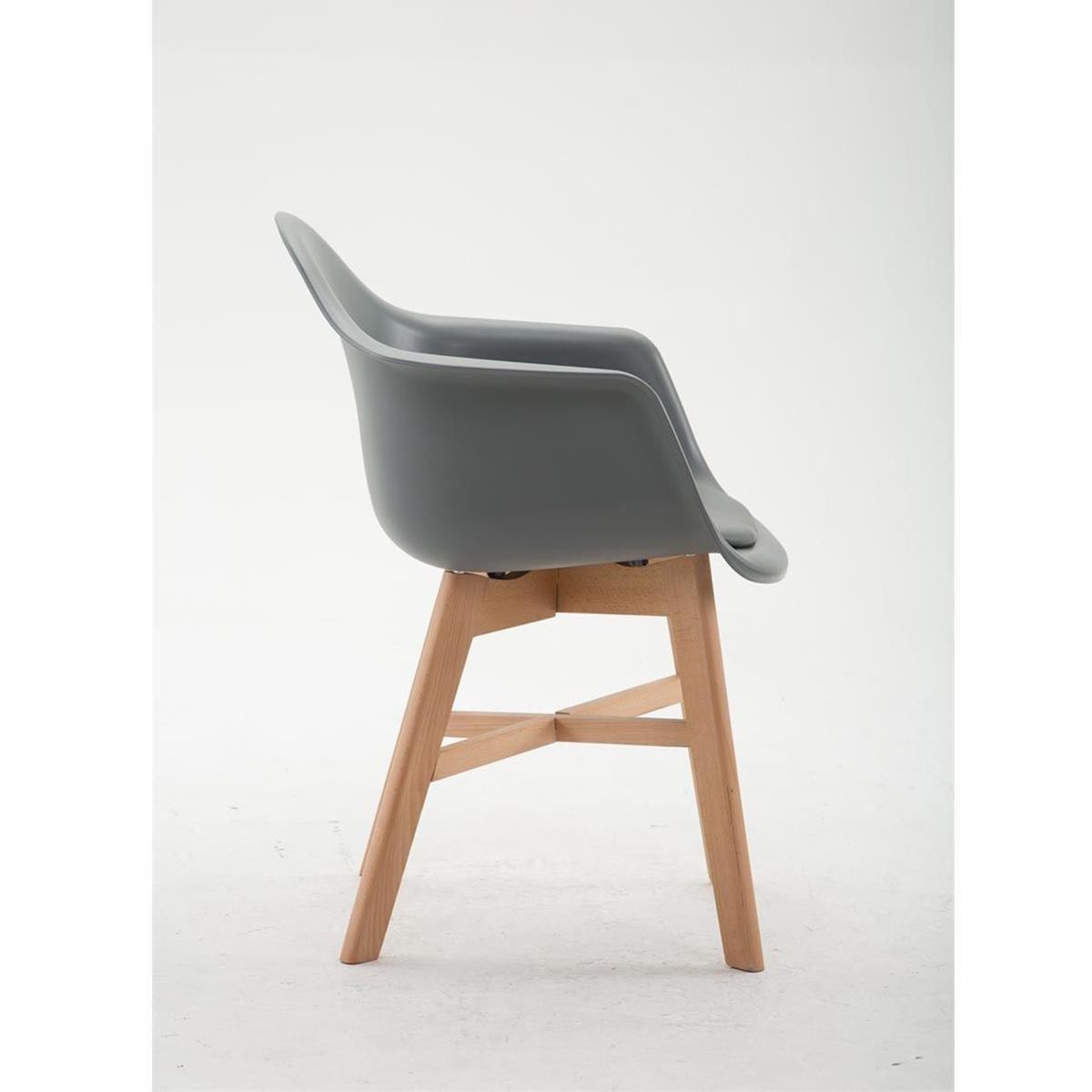 Silla de Confidente ROMAN, Patas Claras, Estructura en Plástico y Piel Negra