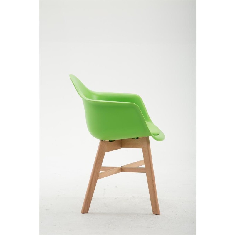 Silla de Confidente ROMAN, Patas Claras, Piel Negra