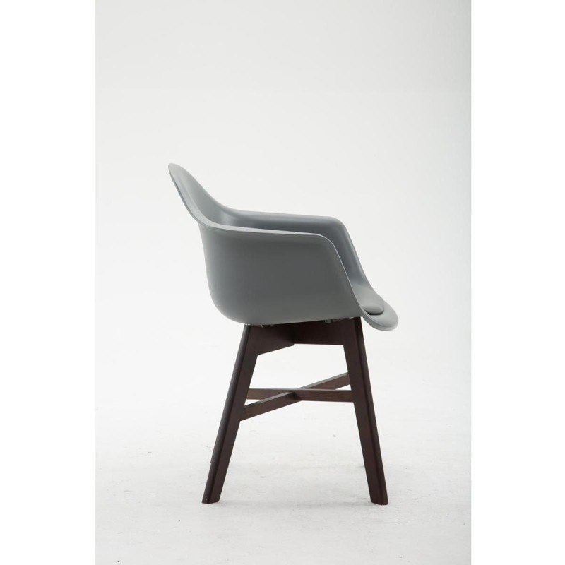 Silla de Confidente ROMAN, Patas Oscuras, Piel Negra