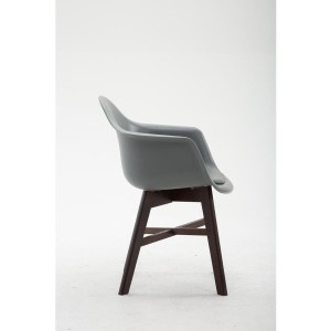 Silla de Confidente ROMAN, Patas Oscuras, Piel Negra