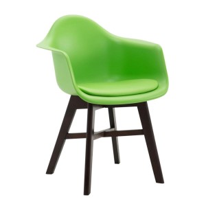 Silla de Confidente ROMAN, Patas Oscuras, Piel Negra