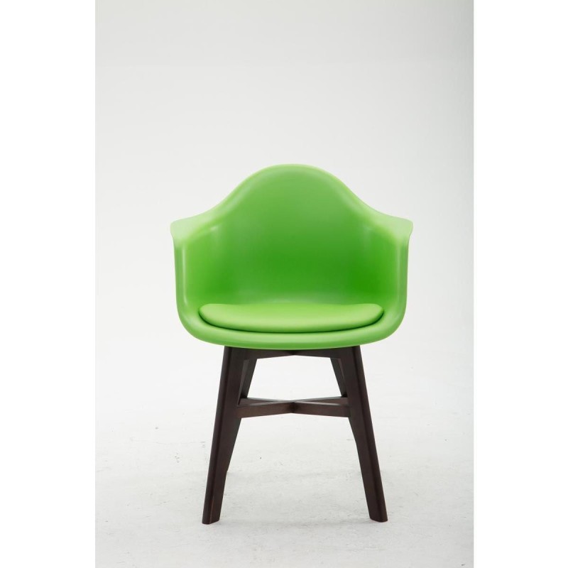 Silla de Confidente ROMAN, Patas Oscuras, Piel Negra