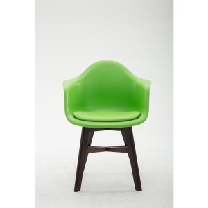 Silla de Confidente ROMAN, Patas Oscuras, Piel Negra