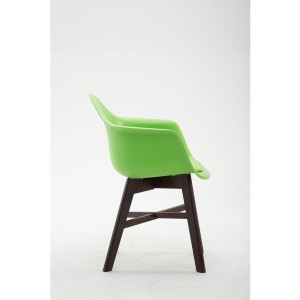 Silla de Confidente ROMAN, Patas Oscuras, Piel Negra