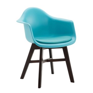 Silla de Confidente ROMAN, Patas Oscuras, Piel Negra