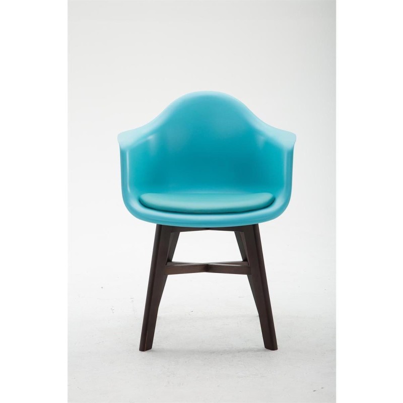 Silla de Confidente ROMAN, Patas Oscuras, Piel Negra