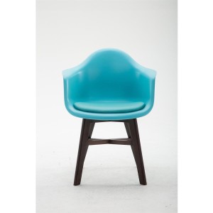 Silla de Confidente ROMAN, Patas Oscuras, Piel Negra