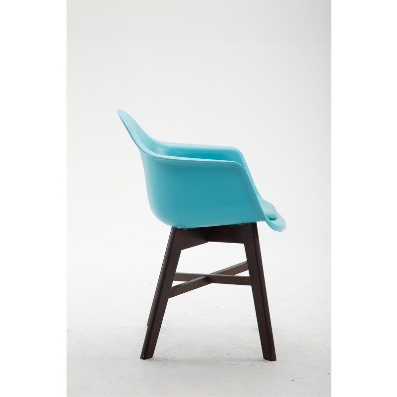 Silla de Confidente ROMAN, Patas Oscuras, Piel Negra