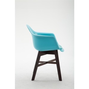 Silla de Confidente ROMAN, Patas Oscuras, Piel Negra