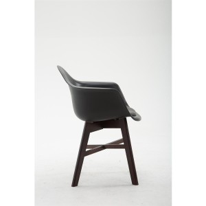 Silla de Confidente ROMAN, Patas Oscuras, Piel Negra