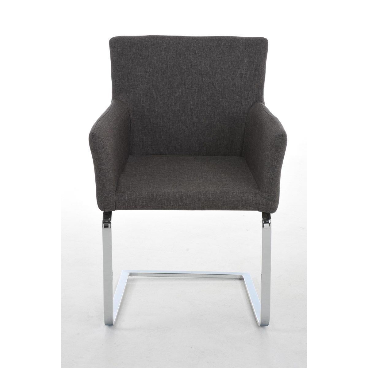 Silla de Confidente PIRU TELA, Estructura Metálica, Gran Acolchado, color Gris