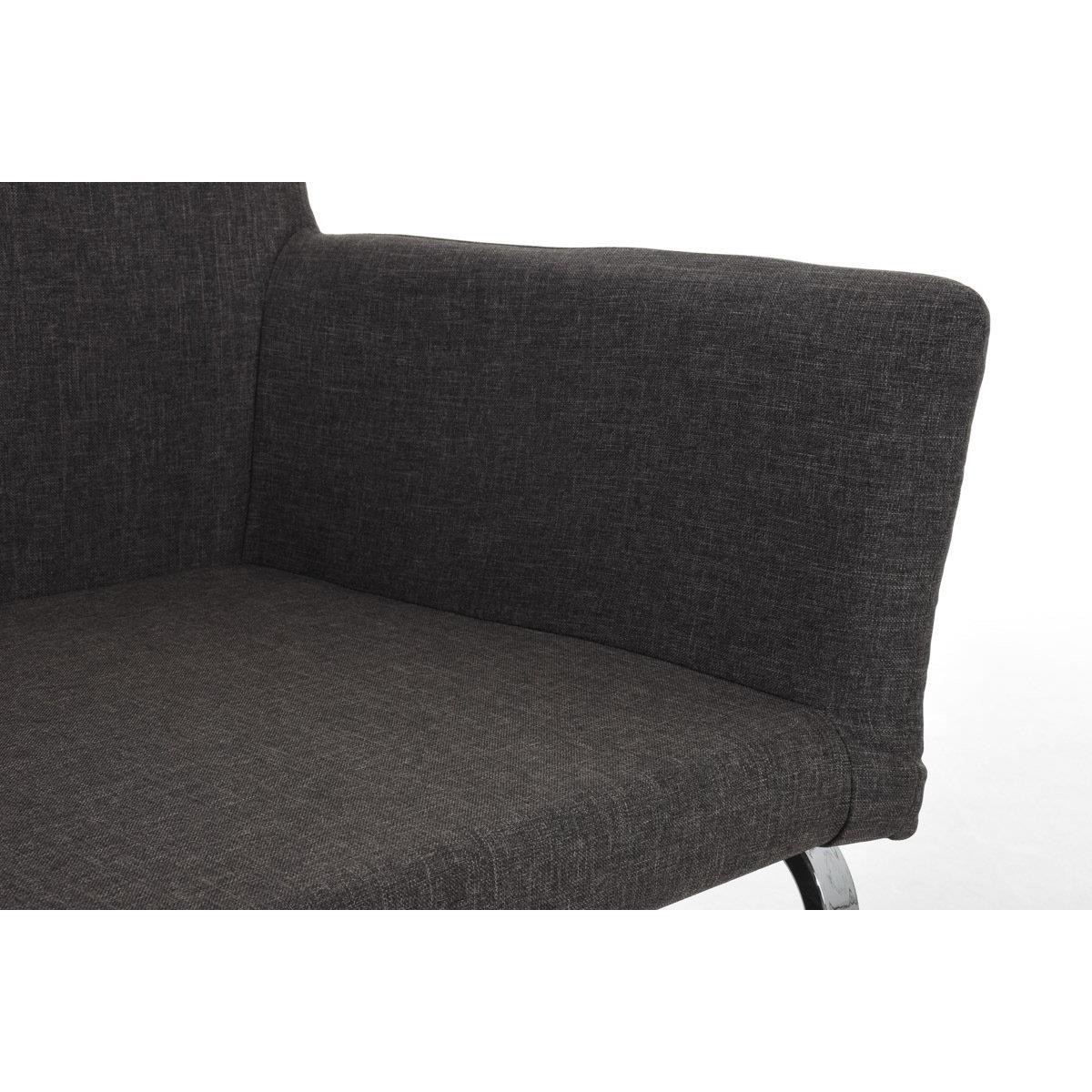 Silla de Confidente PIRU TELA, Estructura Metálica, Gran Acolchado, color Gris