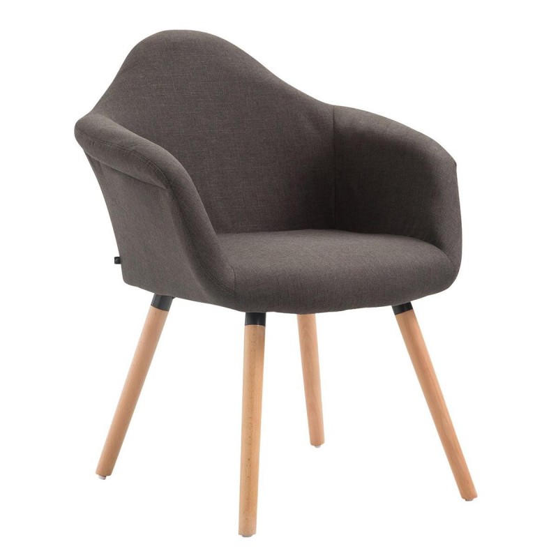 Silla de Confidente MARTA TELA, Patas Claras, Negro