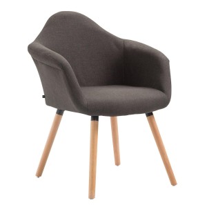 Silla de Confidente MARTA TELA, Patas Claras, Negro