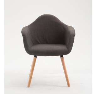 Silla de Confidente MARTA TELA, Patas Claras, Negro