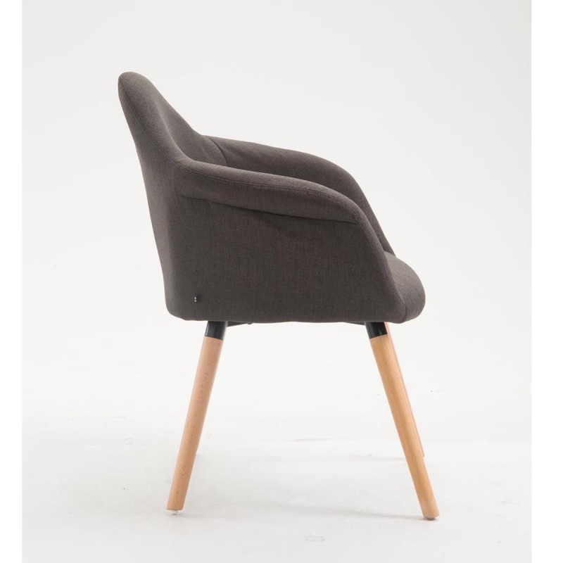 Silla de Confidente MARTA TELA, Patas Claras, Negro