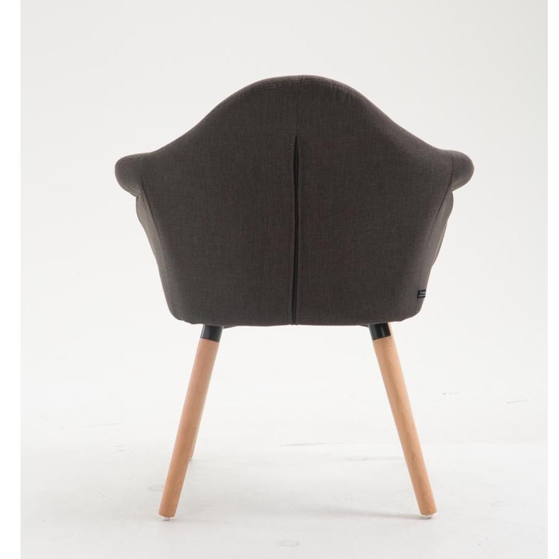 Silla de Confidente MARTA TELA, Patas Claras, Negro