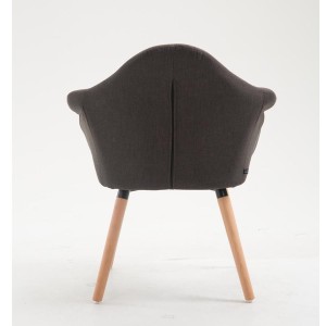 Silla de Confidente MARTA TELA, Patas Claras, Negro