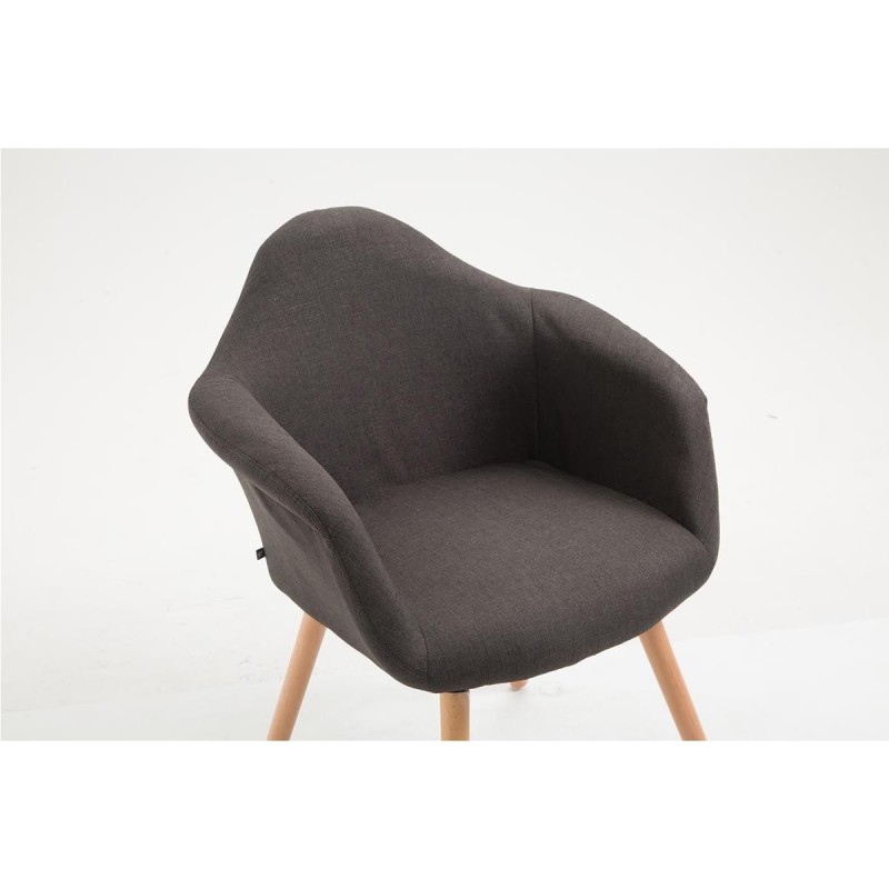 Silla de Confidente MARTA TELA, Patas Claras, Negro