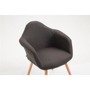 Silla de Confidente MARTA TELA, Patas Claras, Negro