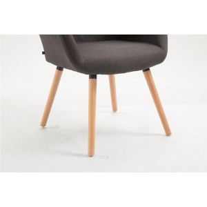 Silla de Confidente MARTA TELA, Patas Claras, Negro