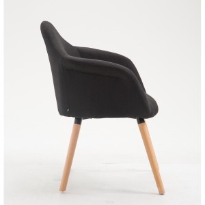 Silla de Confidente MARTA TELA, Patas Claras, Negro