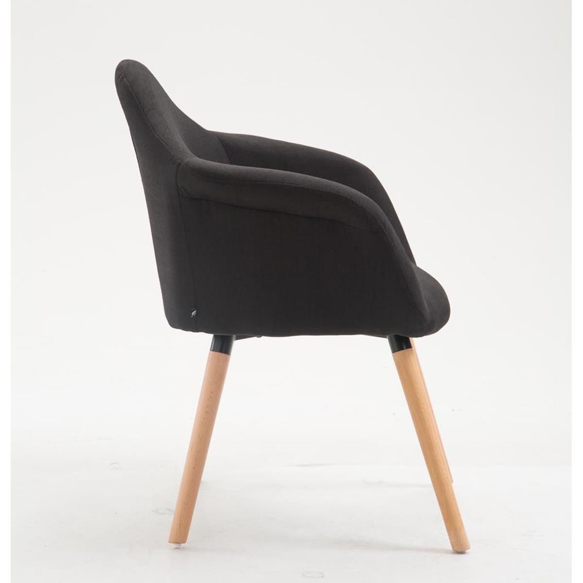 Silla de Confidente MARTA TELA, Patas Claras, Grueso Acolchado, Negro
