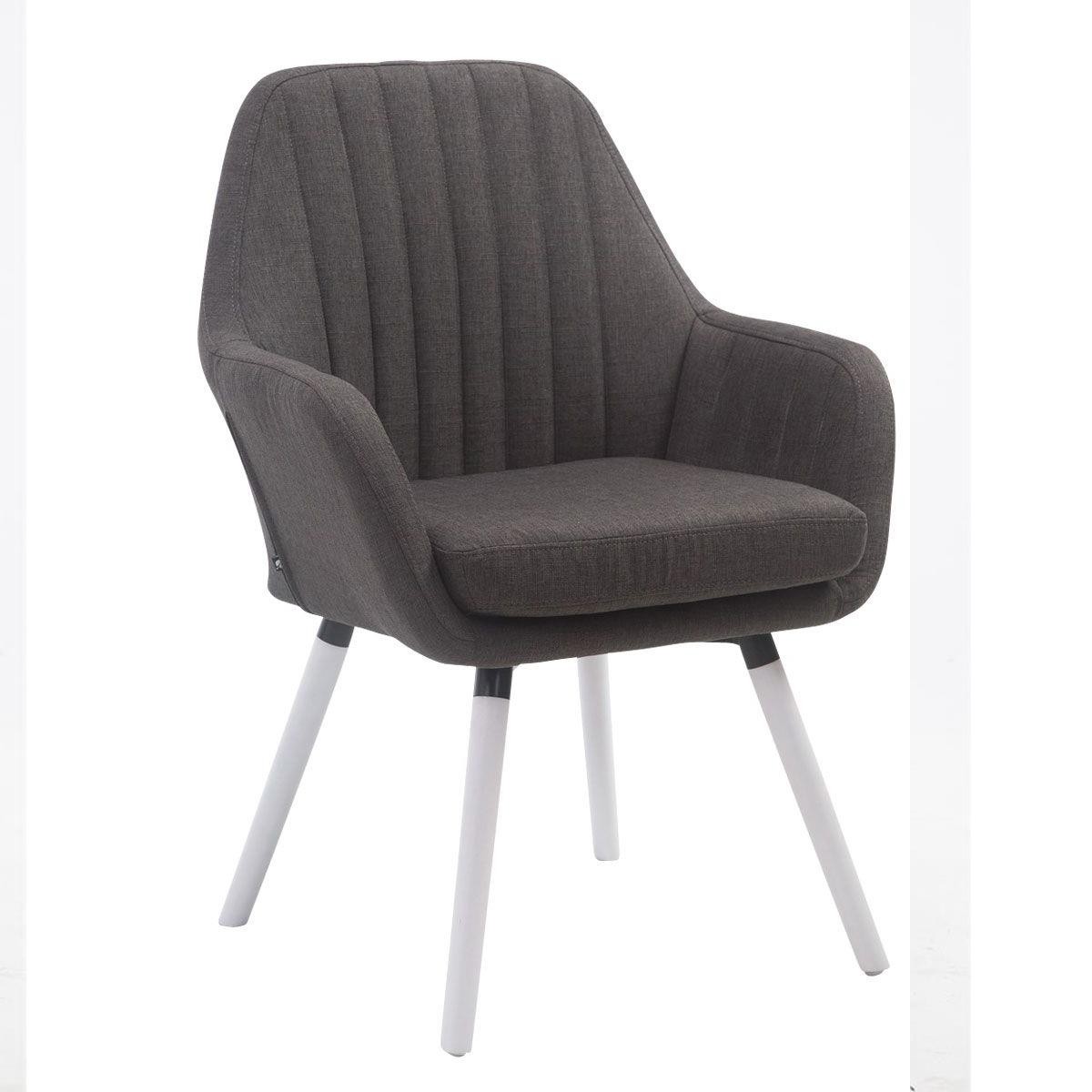Silla de Confidente SERENA, Patas Blancas, en Tela Negra