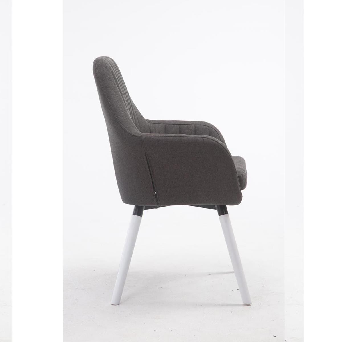 Silla de Confidente SERENA, Patas Blancas, en Tela Negra
