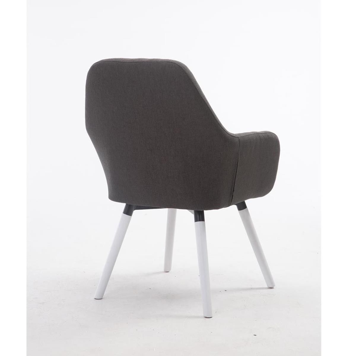 Silla de Confidente SERENA, Patas Blancas, en Tela Negra