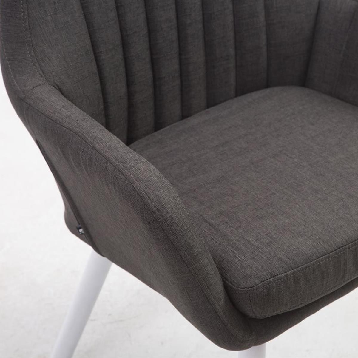 Silla de Confidente SERENA, Patas Blancas, en Tela Negra