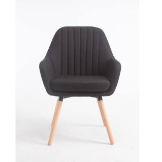 Silla de Confidente SERENA, Patas Claras, en Tela Negra 2