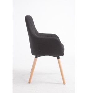 Silla de Confidente SERENA, Patas Claras, en Tela Negra