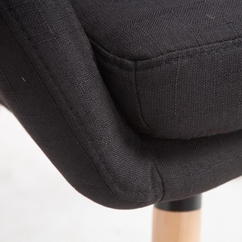 Silla de Confidente SERENA, Patas Claras, en Tela Negra